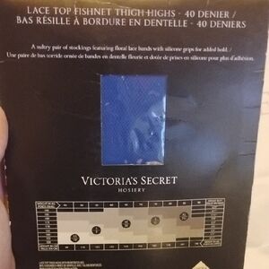 Victoria's Secret Blue Lace Top Fishnet Stockings XL